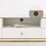 Glam Faux Wood TV stand console TV White TV Stand per soggiorno