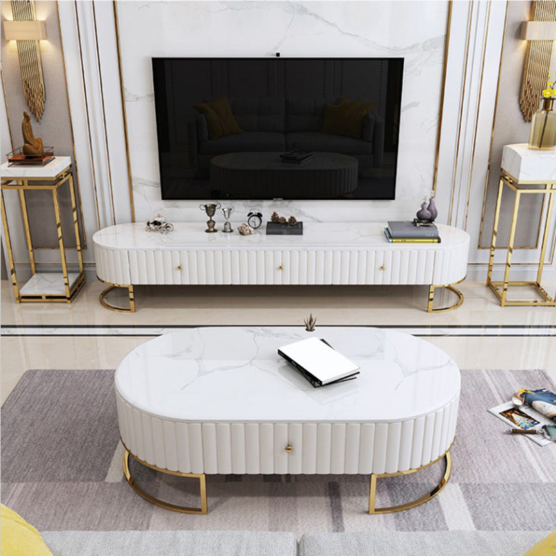 Scandinavian TV Media Stand 16" W Enclosed Storage TV Stand Console with Drawers Clearhalo 'furn' 'furn_tv_stands_entertainment_centers' 'Furniture' 'Living Room Furniture' 'TV Stands & Entertainment Centers' 'TV Stands & Media Storage Furniture' 'tv_stands_entertainment_centers' 6400846