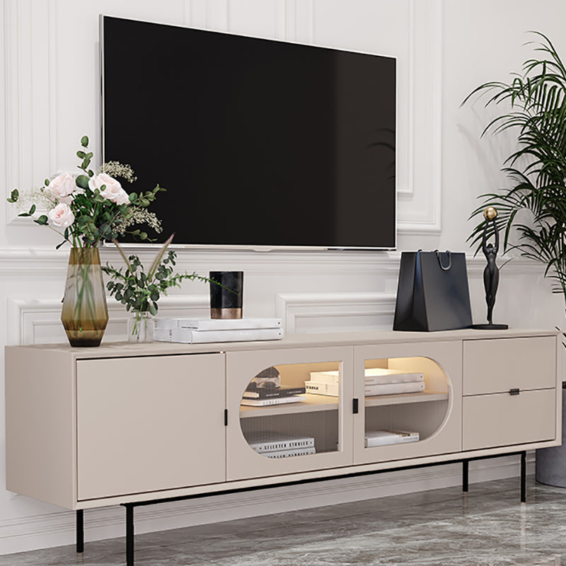 Solid Wood TV Media Console Industrial TV Stand for Living Room 79"L x 16"W x 22"H Beige Clearhalo 'furn' 'furn_tv_stands_entertainment_centers' 'Furniture' 'Living Room Furniture' 'TV Stands & Entertainment Centers' 'TV Stands & Media Storage Furniture' 'tv_stands_entertainment_centers' 6400862