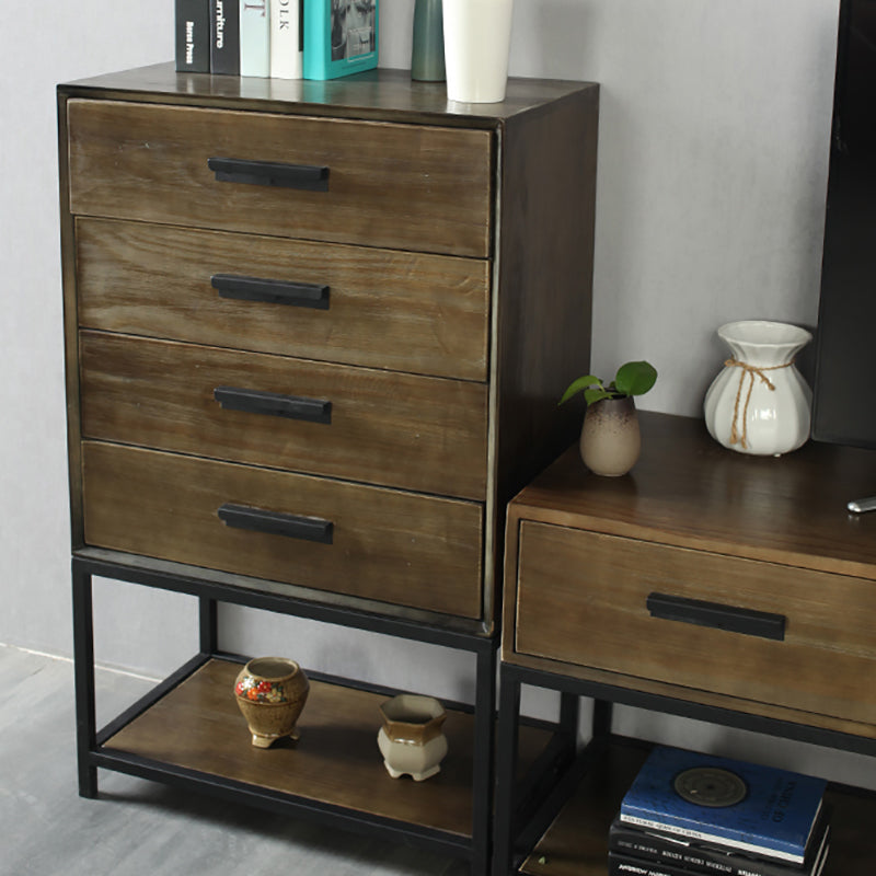 Industrial TV Media Console Solid Wood TV Stand with Drawers Clearhalo 'furn' 'furn_tv_stands_entertainment_centers' 'Furniture' 'Living Room Furniture' 'TV Stands & Entertainment Centers' 'TV Stands & Media Storage Furniture' 'tv_stands_entertainment_centers' 6400882