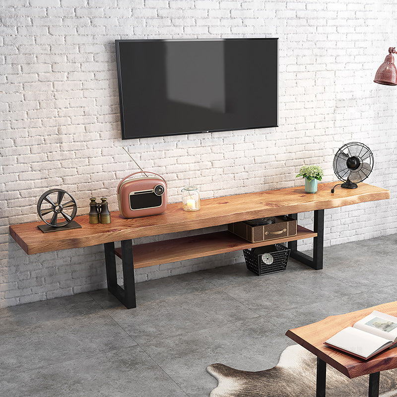 Industrial Wood TV Stand Console Open Storage TV Media Stand for Living Room 71"L x 14"W x 18"H Clearhalo 'furn' 'furn_tv_stands_entertainment_centers' 'Furniture' 'Living Room Furniture' 'TV Stands & Entertainment Centers' 'TV Stands & Media Storage Furniture' 'tv_stands_entertainment_centers' 6400893