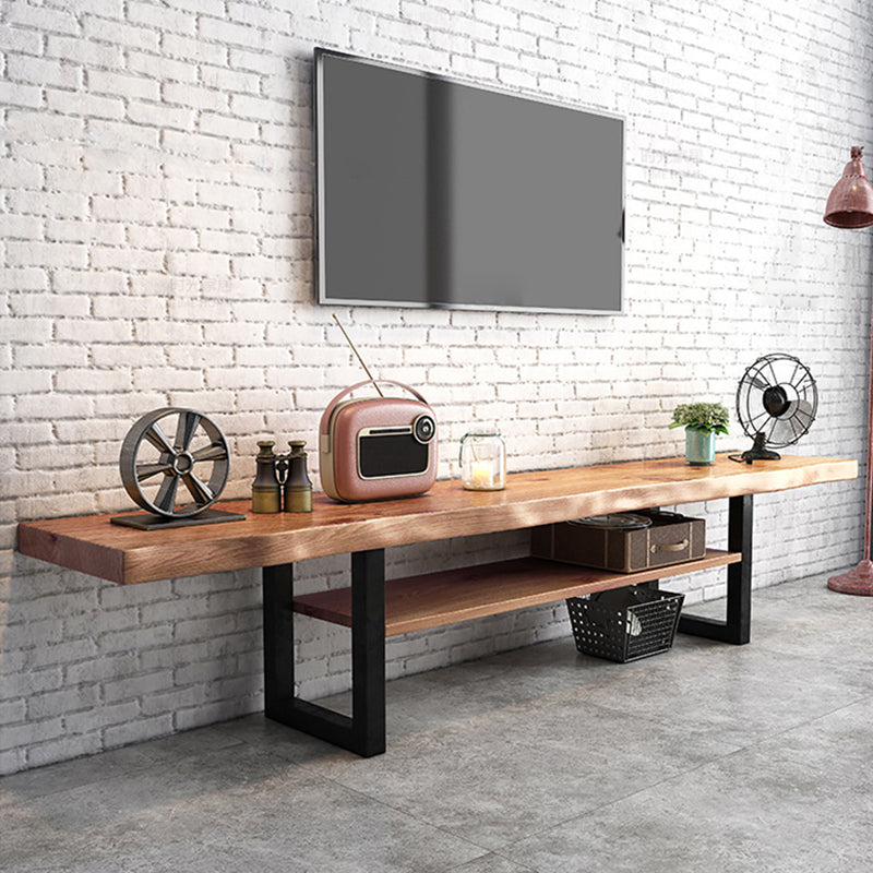 Industrial Wood TV Stand Console Open Storage TV Media Stand for Living Room 63"L x 14"W x 18"H Clearhalo 'furn' 'furn_tv_stands_entertainment_centers' 'Furniture' 'Living Room Furniture' 'TV Stands & Entertainment Centers' 'TV Stands & Media Storage Furniture' 'tv_stands_entertainment_centers' 6400894