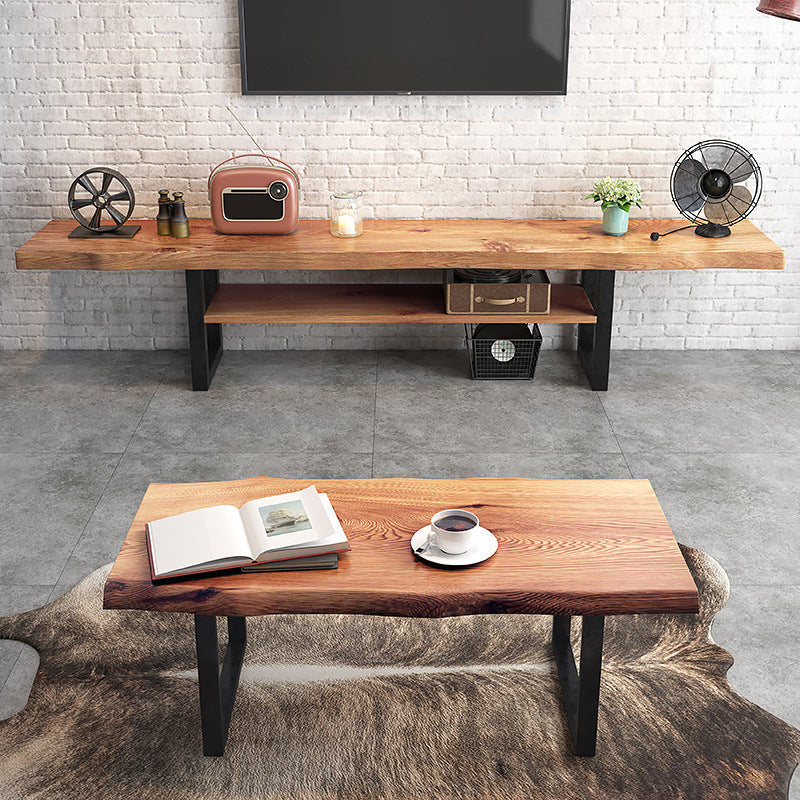 Industrial Wood TV Stand Console Open Storage TV Media Stand for Living Room Clearhalo 'furn' 'furn_tv_stands_entertainment_centers' 'Furniture' 'Living Room Furniture' 'TV Stands & Entertainment Centers' 'TV Stands & Media Storage Furniture' 'tv_stands_entertainment_centers' 6400900
