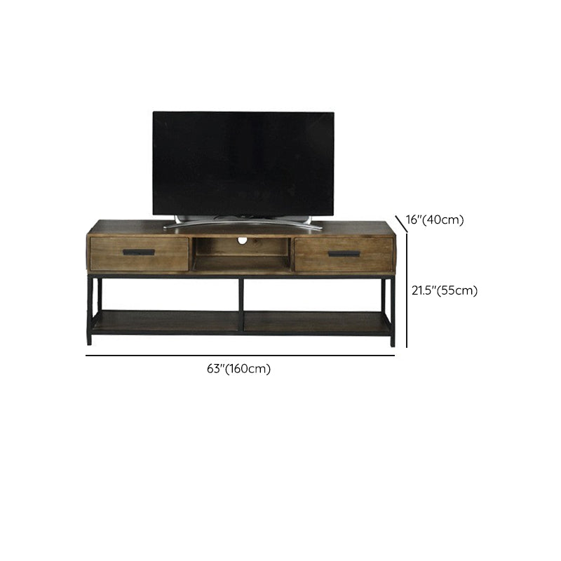 Industrial TV Media Console Solid Wood TV Stand with Drawers Clearhalo 'furn' 'furn_tv_stands_entertainment_centers' 'Furniture' 'Living Room Furniture' 'TV Stands & Entertainment Centers' 'TV Stands & Media Storage Furniture' 'tv_stands_entertainment_centers' 6401001