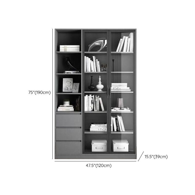 Modern Faux Wood Display Stand Standard Grey Display Cabinet for Dining Room Clearhalo 'Display & China Cabinets' 'display_china_cabinets' 'furn' 'furn_display_china_cabinets' 'Furniture' 'Kitchen & Dining Furniture' 6401136