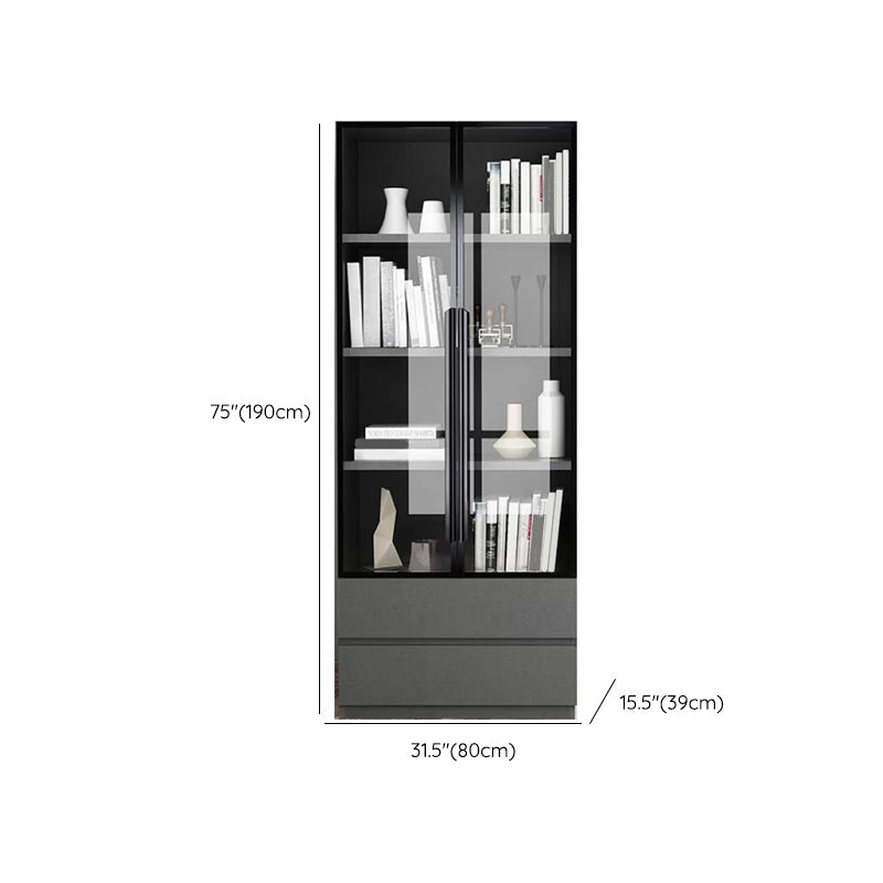 Modern Faux Wood Display Stand Standard Grey Display Cabinet for Dining Room Clearhalo 'Display & China Cabinets' 'display_china_cabinets' 'furn' 'furn_display_china_cabinets' 'Furniture' 'Kitchen & Dining Furniture' 6401137