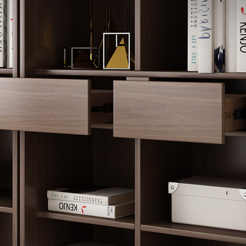 Faux Wood Modern Storage Cabinet Sliding Doors Display Cabinet with 2 Drawers Clearhalo 'Display & China Cabinets' 'display_china_cabinets' 'furn' 'furn_display_china_cabinets' 'Furniture' 'Kitchen & Dining Furniture' 6401177