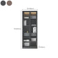 Faux Wood Modern Storage Cabinet Sliding Doors Display Cabinet with 2 Drawers