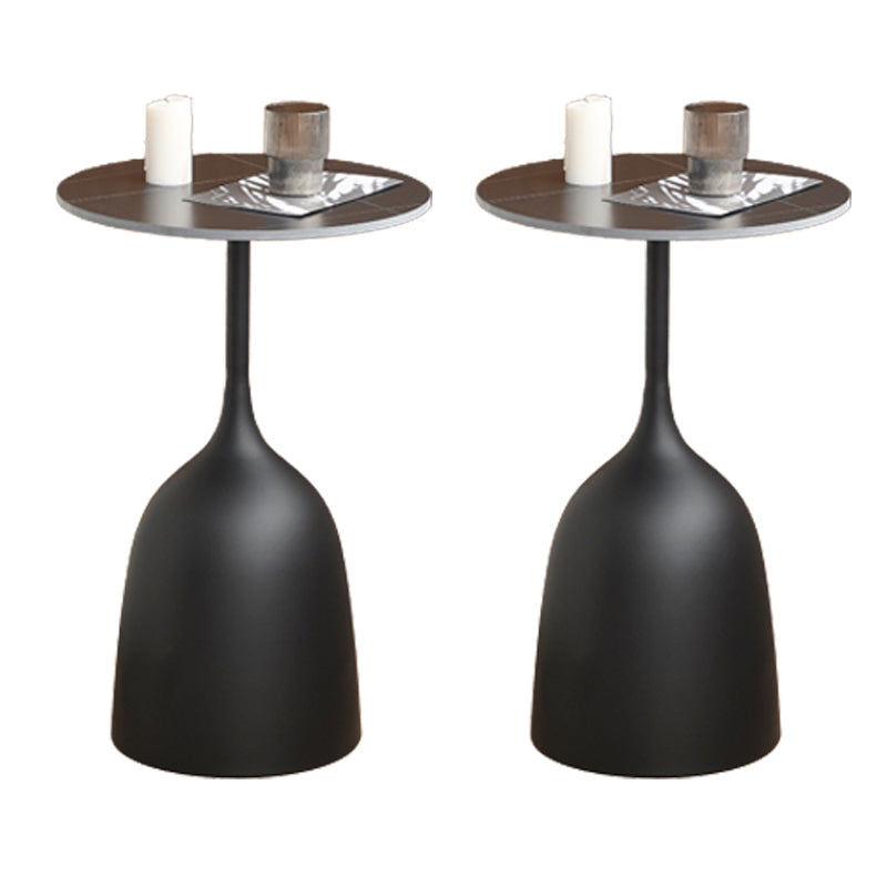 Glam Accent Table Nightstand Metal Round Night Table ,23.6" Tall Black 2 Piece Set Clearhalo 'Bedroom Furniture' 'furn' 'furn_night_stand' 'Furniture' 'night_stand' 'Nightstands' 6401281