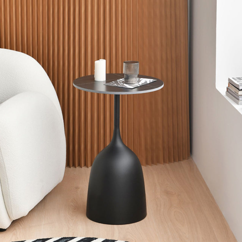 Glam Accent Table Nightstand Metal Round Night Table ,23.6" Tall Black 1 Piece Clearhalo 'Bedroom Furniture' 'furn' 'furn_night_stand' 'Furniture' 'night_stand' 'Nightstands' 6401284