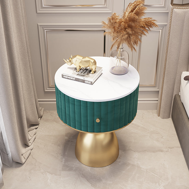 Contemporary Accent Table Nightstand Stone Bedside Cabinet with Drawer Clearhalo 'Bedroom Furniture' 'furn' 'furn_night_stand' 'Furniture' 'night_stand' 'Nightstands' 6401356