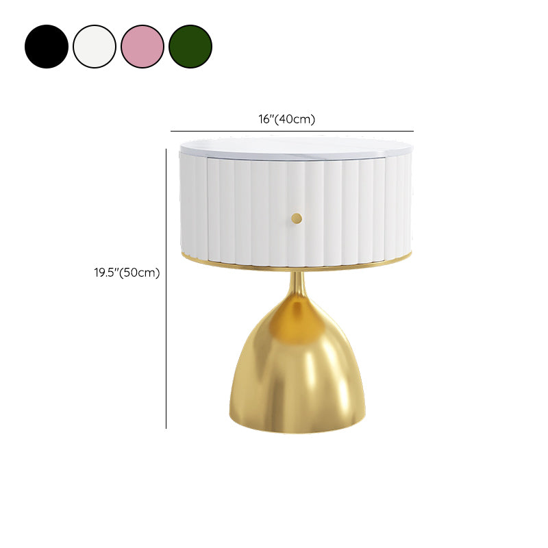 Contemporary Accent Table Nightstand Stone Bedside Cabinet with Drawer Clearhalo 'Bedroom Furniture' 'furn' 'furn_night_stand' 'Furniture' 'night_stand' 'Nightstands' 6401357