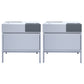Wooden Bedside Table Modern Style Minimalist Night Table with Door Silver Gray 2 Piece Set Clearhalo 'Bedroom Furniture' 'furn' 'furn_night_stand' 'Furniture' 'night_stand' 'Nightstands' 6401396