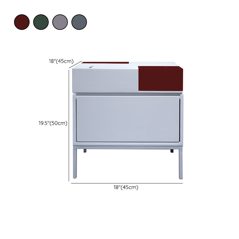 Wooden Bedside Table Modern Style Minimalist Night Table with Door Clearhalo 'Bedroom Furniture' 'furn' 'furn_night_stand' 'Furniture' 'night_stand' 'Nightstands' 6401399
