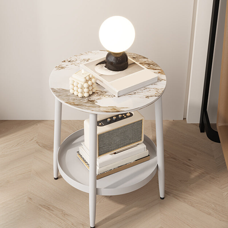 1 armoire de chevet en pierre d'étagère table de nuit contemporaine avec jambes, 19,7 "de haut