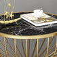Glam Accent Table Nightstand Stone Bed Nightstand for Bedroom