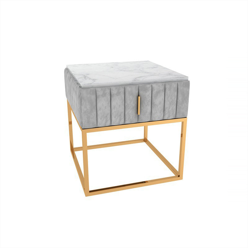 Drawer Storage Accent Table Nightstand Stone Bedside Cabinet for Bedroom Clearhalo 'Bedroom Furniture' 'furn' 'furn_night_stand' 'Furniture' 'night_stand' 'Nightstands' 6401480