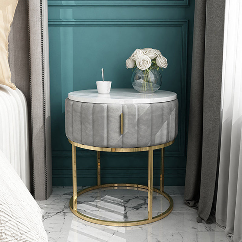 Drawer Storage Accent Table Nightstand Stone Bedside Cabinet for Bedroom Clearhalo 'Bedroom Furniture' 'furn' 'furn_night_stand' 'Furniture' 'night_stand' 'Nightstands' 6401486