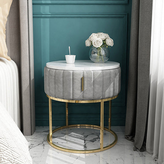 Drawer Storage Accent Table Nightstand Stone Bedside Cabinet for Bedroom Clearhalo 'Bedroom Furniture' 'furn' 'furn_night_stand' 'Furniture' 'night_stand' 'Nightstands' 6401486