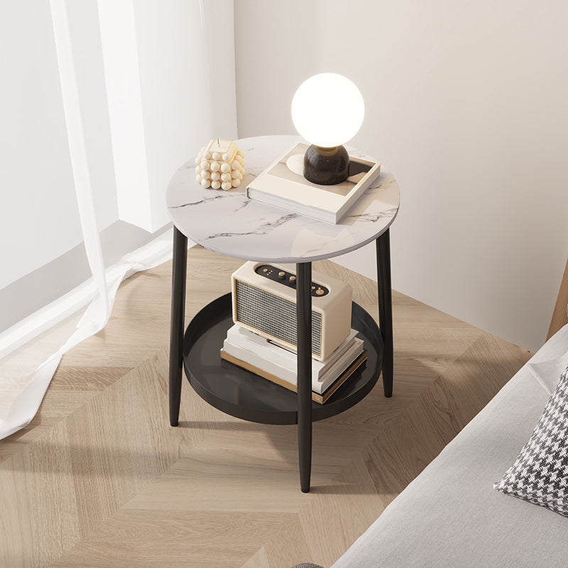 1 armoire de chevet en pierre d'étagère table de nuit contemporaine avec jambes, 19,7 "de haut