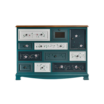 Cassettiera portaoggetti orizzontale in legno per camera da letto nautica con 10 cassetti