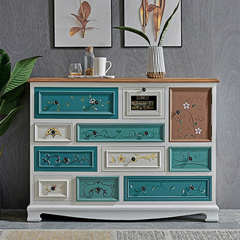 Cassettiera portaoggetti orizzontale in legno per camera da letto nautica con 10 cassetti