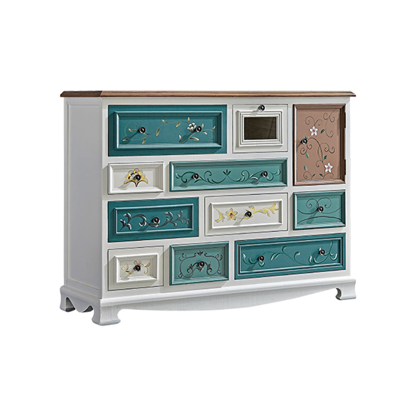 Cassettiera portaoggetti orizzontale in legno per camera da letto nautica con 10 cassetti