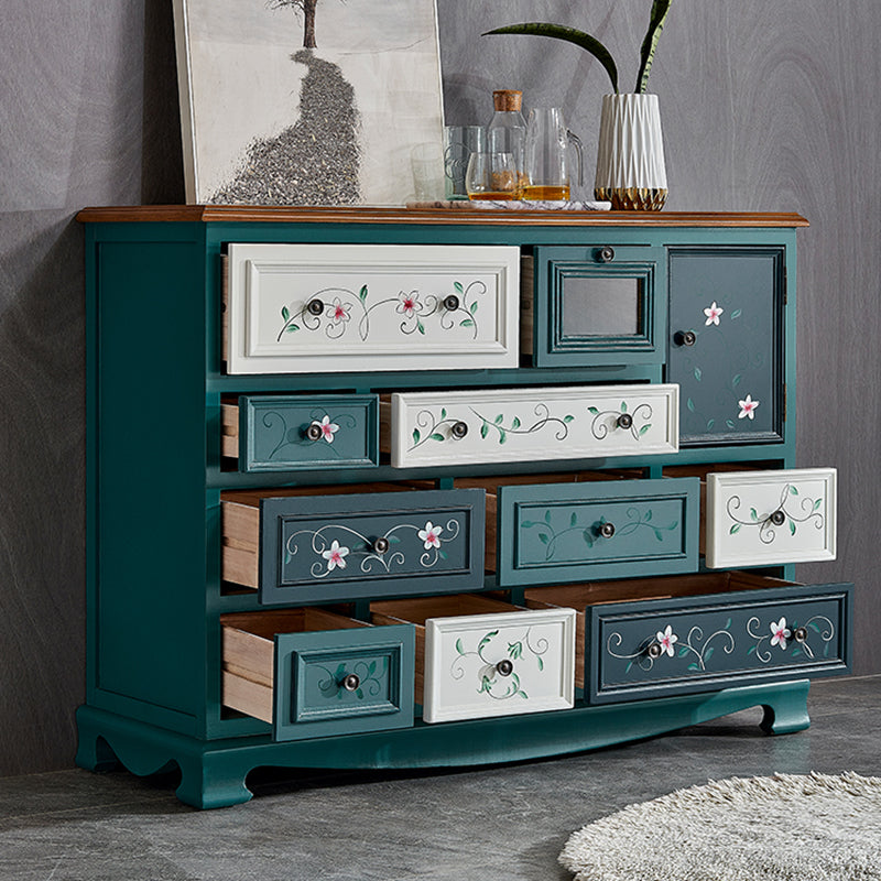 Cassettiera portaoggetti orizzontale in legno per camera da letto nautica con 10 cassetti