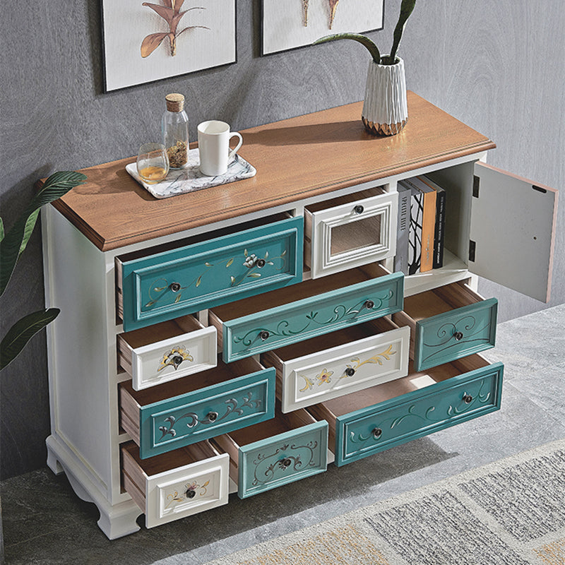 Cassettiera portaoggetti orizzontale in legno per camera da letto nautica con 10 cassetti