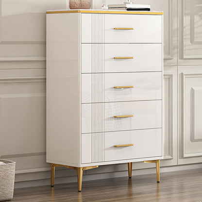 Glam Stone Coffre de rangement pour chambre à coucher, 30 cm de large, blanc avec tiroirs