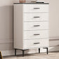 Glam Stone Coffre de rangement pour chambre à coucher, 30 cm de large, blanc avec tiroirs