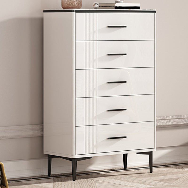 Glam Stone Coffre de rangement pour chambre à coucher, 30 cm de large, blanc avec tiroirs