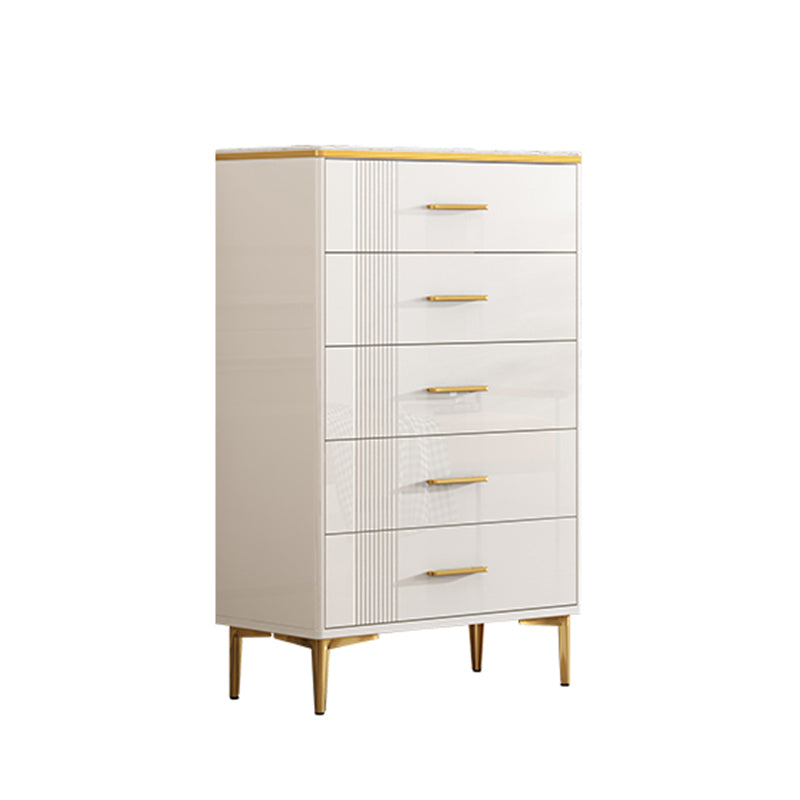 Glam Stone Coffre de rangement pour chambre à coucher, 30 cm de large, blanc avec tiroirs