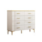 Glam Stone Coffre de rangement pour chambre à coucher, 30 cm de large, blanc avec tiroirs