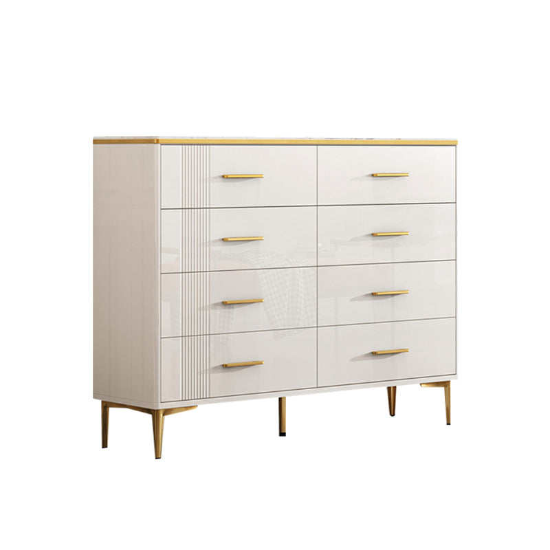 Glam Stone Coffre de rangement pour chambre à coucher, 30 cm de large, blanc avec tiroirs
