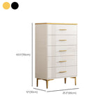 Glam Stone Storage Chest Bedroom 11.8" Wide Chest in White with Drawers
