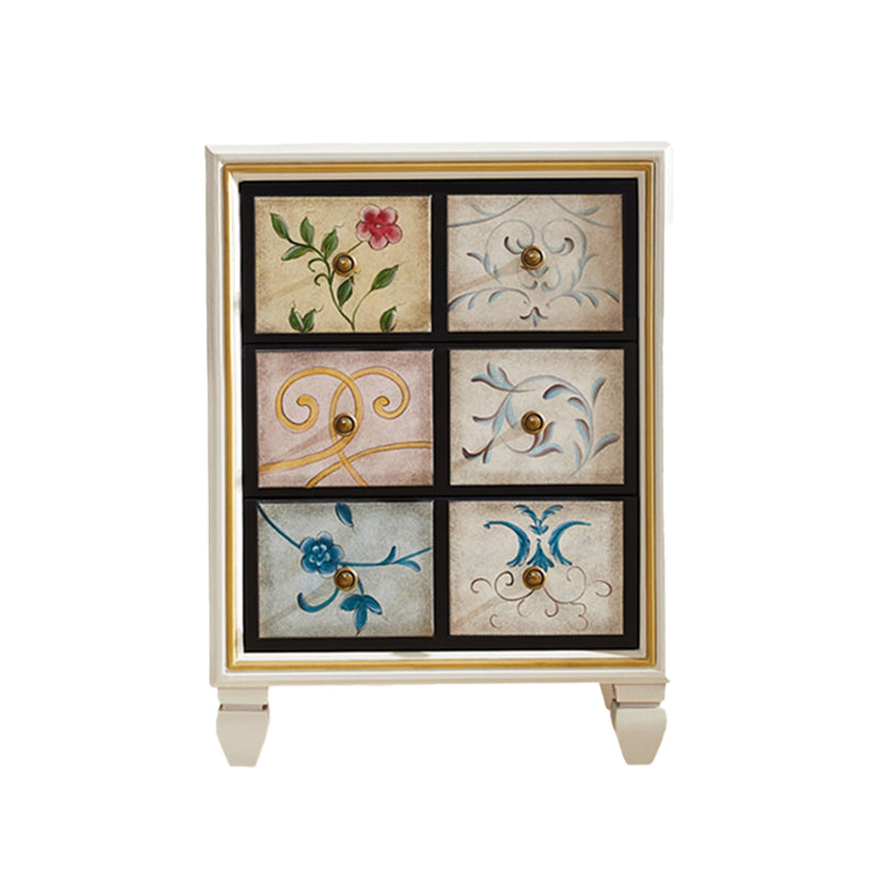 Cassettiera verticale tradizionale in legno per camera da letto, con cassetti