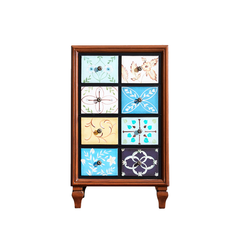 Cassettiera verticale tradizionale in legno per camera da letto, con cassetti