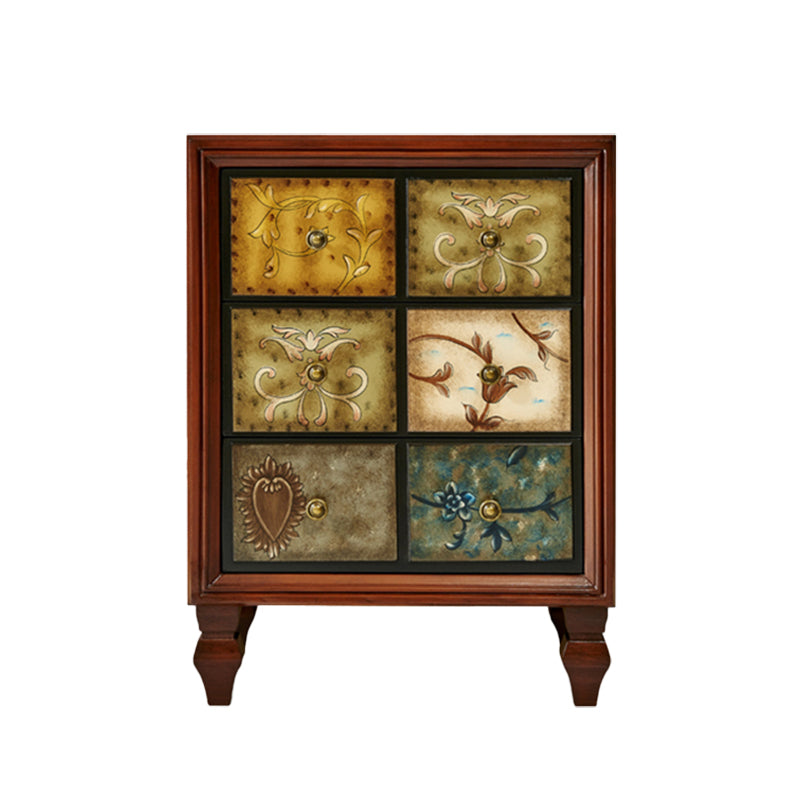 Cassettiera verticale tradizionale in legno per camera da letto, con cassetti