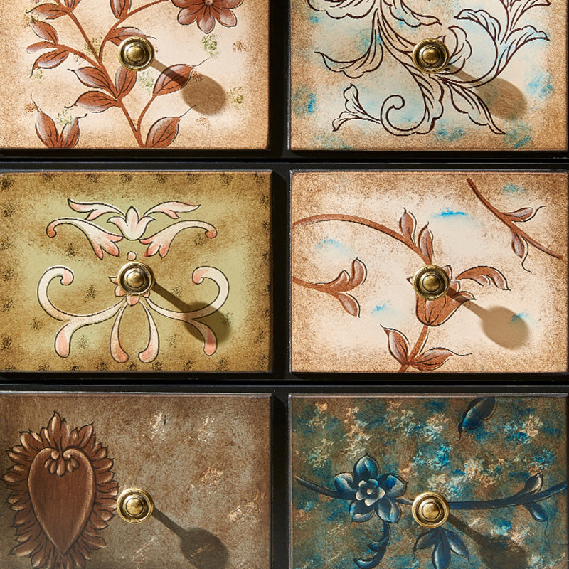 Cassettiera verticale tradizionale in legno per camera da letto, con cassetti