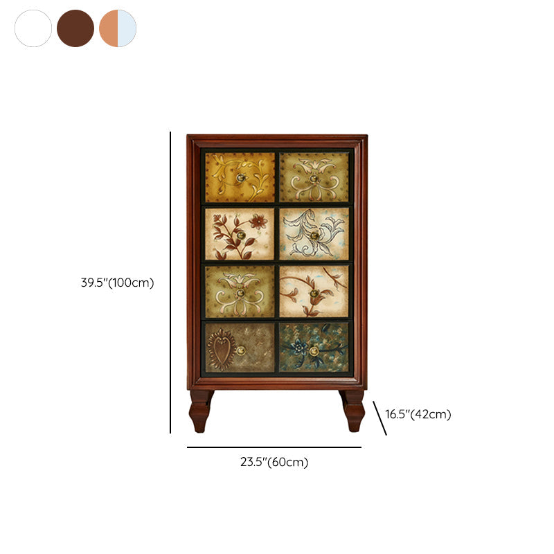 Cassettiera verticale tradizionale in legno per camera da letto, con cassetti
