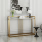 12" W Marble Console Table Glam Rectangle Accent Table for Hall