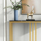 Glam Marble Console Table 12" W Rectangle Accent Table for Hall