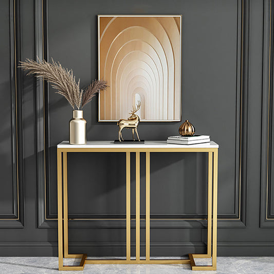 Glam Marble Console Table 12" W Rectangle Accent Table for Hall