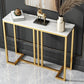 Glam Marble Console Table 12" W Rectangle Accent Table for Hall