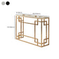 Glam Iron Console Sofa Table Rectangle Marble Console Accent Table for Hall