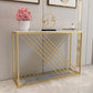 Modern Console Accent Table Antique Finish Rectangle Console Sofa Table in Marble