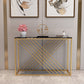Modern Console Accent Table Antique Finish Rectangle Console Sofa Table in Marble
