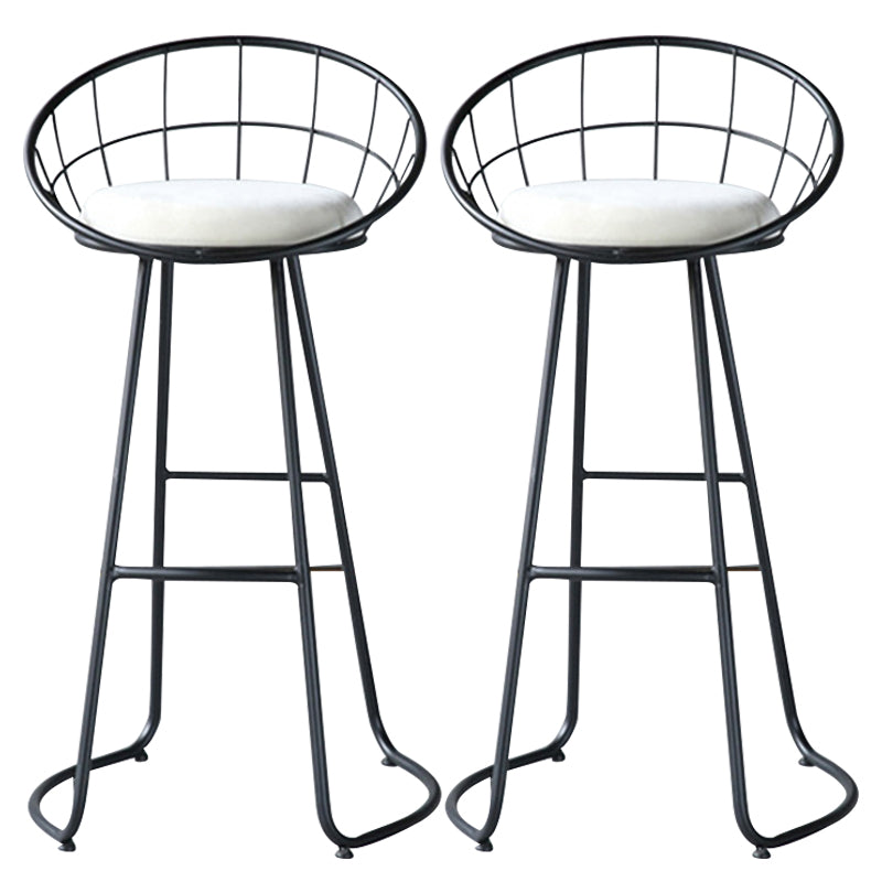 Contemporary Low Back Bar Stools Metal Barstool with Cushion for Bar Black 2 Piece Set Clearhalo 'Bar Furniture' 'Bar Stools' 'bar_stools' 'furn' 'furn_bar_stools' 'Furniture' 'Kitchen & Dining Furniture' 6402482