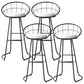 Contemporary Low Back Bar Stools Metal Barstool with Cushion for Bar Black 4 Piece Set Clearhalo 'Bar Furniture' 'Bar Stools' 'bar_stools' 'furn' 'furn_bar_stools' 'Furniture' 'Kitchen & Dining Furniture' 6402483